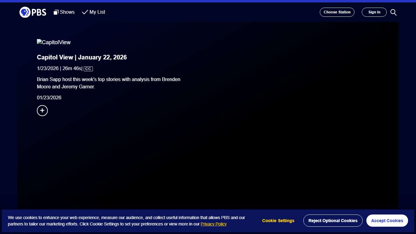 CapitolView Capitol View January 22, 2026 Season 2026 PBS